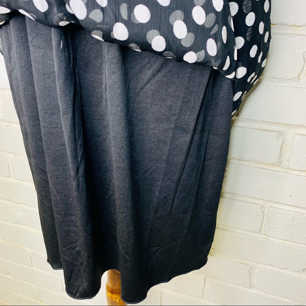 Maternity Black White Dot Short Sleeve Dress Lg - Picture 5 of 8